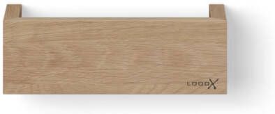 LoooX Wooden Shelf BoX 30cm met mat zwarte bodemplaat