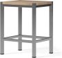 Looox Wood collection douche stool 35x30x45 met frame RVS geborsteld eiken RVS geborsteld WSTOOLRVS - Thumbnail 2