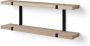 Looox Shelf Wood wandplank duo 60x28x15cm met zwart mat ophanging eiken old grey zwart mat WWSDUO60MZ - Thumbnail 2