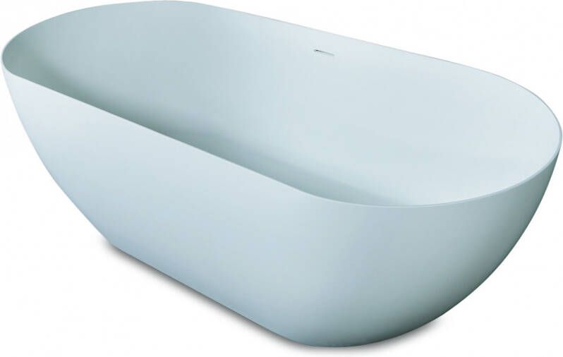 Luca Sanitair Luca Vasca vrijstaand bad met dunne rand 175x80cm ovaal Solid Surface mat wit