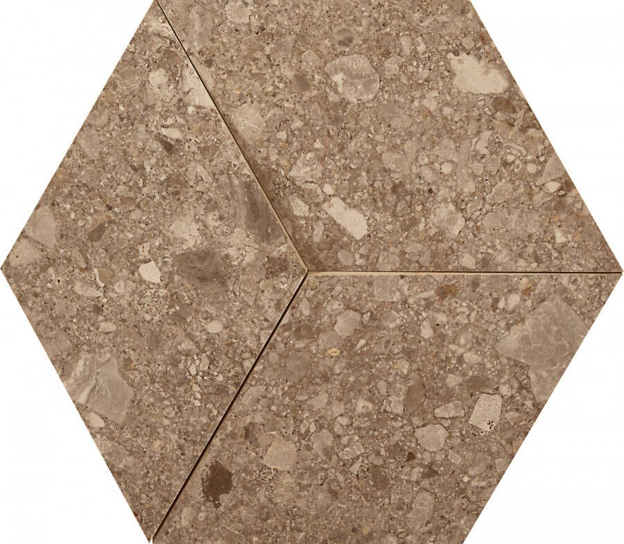 Marazzi Mystone Ceppo di Gre mozaïek 3D wandtegel hexagon 29x33 5cm beige