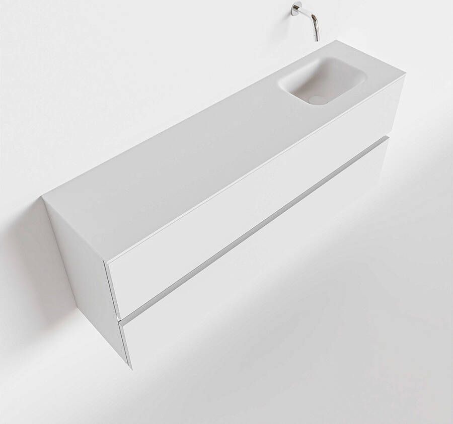 Mondiaz ADA Toiletmeubel 120x30x50cm met 0 kraangaten 2 lades talc mat Wastafel Lex rechts Solid Surface Wit FK75341737 - Foto 2