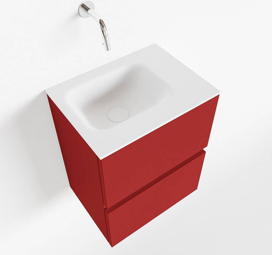 Mondiaz ADA Toiletmeubel 40x30x50cm met 0 kraangaten 2 lades fire mat Wastafel Lex rechts Solid Surface Wit FK75341887