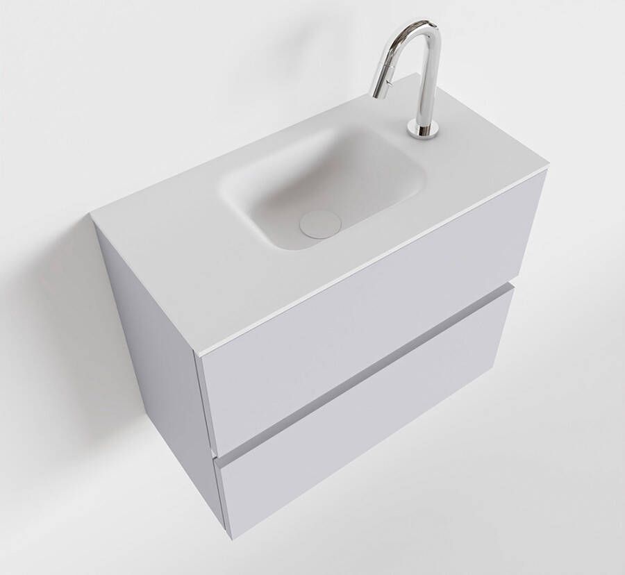 Mondiaz ADA Toiletmeubel 60x30x50cm met 1 kraangaten 2 lades cale mat Wastafel Lex midden Solid Surface Wit FK75341946
