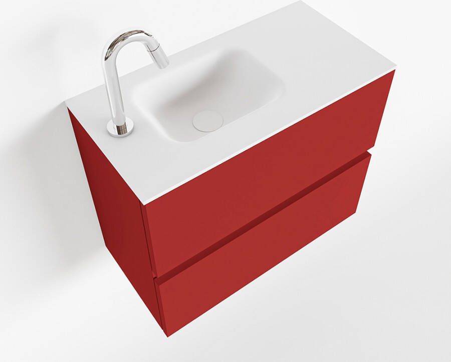 Mondiaz ADA Toiletmeubel 60x30x50cm met 1 kraangaten 2 lades fire mat Wastafel Lex links Solid Surface Wit FK75341890 - Foto 2