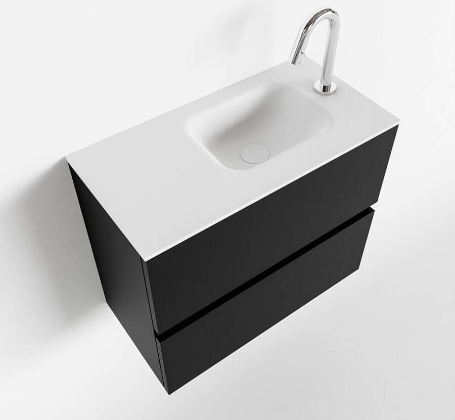 Mondiaz ADA Toiletmeubel 60x30x50cm 1 kraangat 2 lades urban mat wasbak rechts Solid surface Wit FK75341747