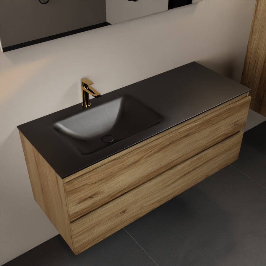 Mondiaz AIVY 120cm badmeubel Chai wastafel Urban solid surface links 1 kraangat met spiegel (AI-351631URBAN-SI AI-M120CHLI AI-S120X71)