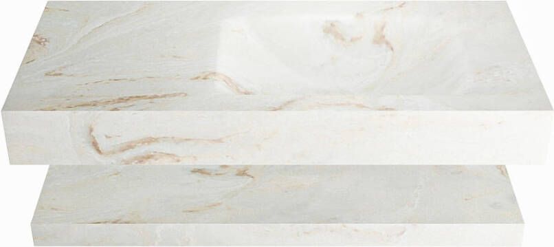 Mondiaz ALAN DLUX Badkamermeubelset 100cm planchet Frappe vrijhangende wastafel wasbak rechts 0 kraangaten Frappe ADX100FraPLR0Fra - Foto 2