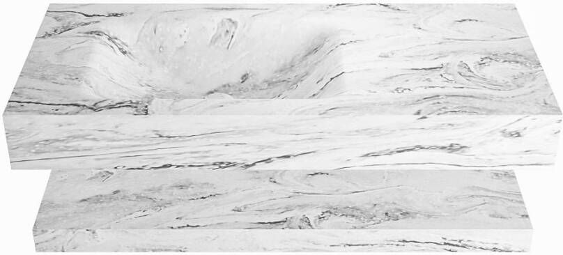 Mondiaz ALAN DLUX Badkamermeubelset 100cm planchet Glace vrijhangende wastafel wasbak links 0 kraangaten Glace ADX100GlaPLL0Gla - Foto 2