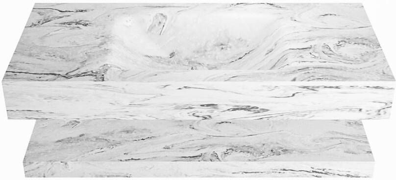 Mondiaz ALAN DLUX Badkamermeubelset 100cm planchet Glace vrijhangende wastafel wasbak midden 0 kraangaten Glace ADX100GlaPLM0Gla - Foto 3