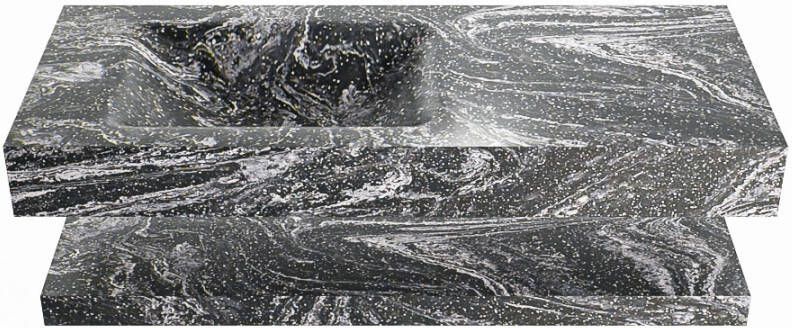 Mondiaz ALAN DLUX Badkamermeubelset 110cm planchet met vrijhangende wastafel wasbak links 0 kraangaten Lava ADX110LavPLL0Lav - Foto 2