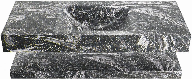 Mondiaz ALAN DLUX Badkamermeubelset 110cm planchet met vrijhangende wastafel wasbak midden 0 kraangaten Lava ADX110LavPLM0Lav - Foto 2