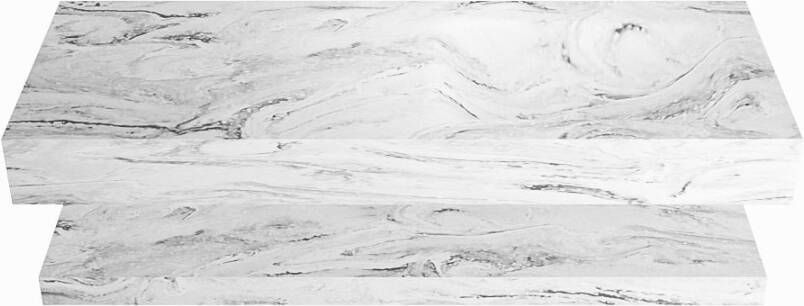 Mondiaz ALAN DLUX Badkamermeubelset 120cm planchet Glace vrijhangende wastafel wasbak rechts 0 kraangaten Glace ADX120GlaPLR0Gla