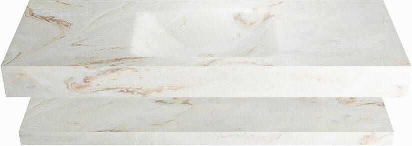 Mondiaz ALAN DLUX Badkamermeubelset 130cm planchet Frappe vrijhangende wastafel wasbak midden 0 kraangaten Frappe ADX130FraPLM0Fra - Foto 2