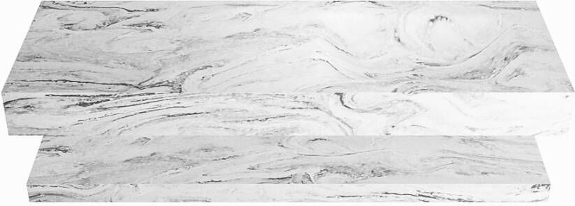 Mondiaz ALAN DLUX Badkamermeubelset 130cm planchet Glace vrijhangende wastafel wasbak rechts 0 kraangaten Glace ADX130GlaPLR0Gla - Foto 2