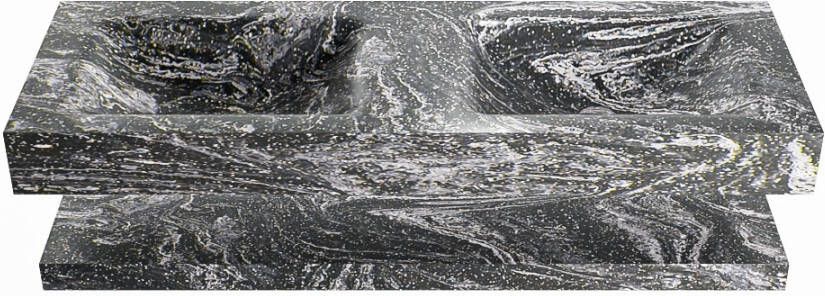 Mondiaz ALAN DLUX Badkamermeubelset 130cm planchet Lava vrijhangende wastafel 2 wasbakken 2 kraangaten Lava ADX130LavPLD2Lav - Foto 2