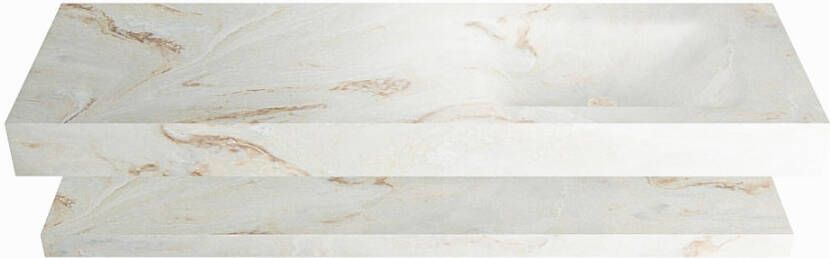 Mondiaz ALAN DLUX Badkamermeubelset 150cm planchet Frappe vrijhangende wastafel wasbak rechts 1 kraangat Frappe ADX150FraPLR1Fra - Foto 2