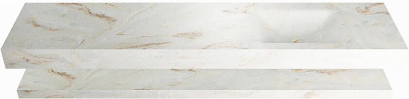 Mondiaz ALAN DLUX Badkamermeubelset 200cm planchet Frappe vrijhangende wastafel wasbak rechts 1 kraangat Frappe ADX200FraPLR1Fra - Foto 2