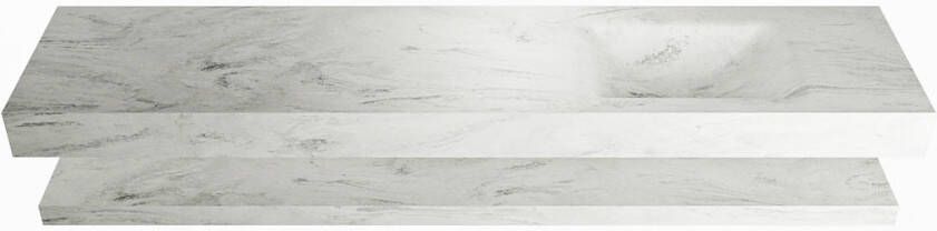 Mondiaz ALAN DLUX Badkamermeubelset 200cm planchet Opalo vrijhangende wastafel wasbak rechts 0 kraangaten Opalo ADX200OpaPLR0Opa - Foto 3