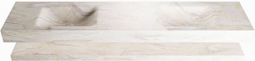 Mondiaz ALAN DLUX Badkamermeubelset 200cm planchet Ostra vrijhangende wastafel 2 wasbakken 0 kraangaten Ostra ADX200OstPLD0Ost - Foto 2