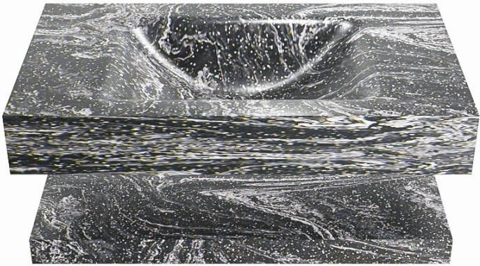 Mondiaz ALAN DLUX Badkamermeubelset 80cm planchet Lava vrijhangende wastafel wasbak midden 0 kraangaten Lava ADX80LavPLM0Lav - Foto 2