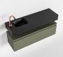 Mondiaz ANDOR Toiletmeubel 100x30x30cm met 1 kraangaten 1 lades army mat Wastafel Lex links Solid Surface Zwart FK75343584 - Thumbnail 3