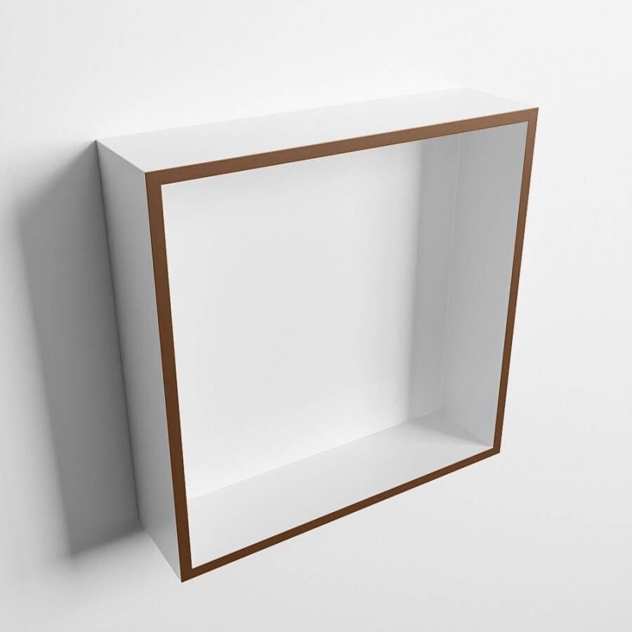 Mondiaz Easy nis 29.5x29.5x8cm voor Inbouw opbouw 1 open vak Solid surface Talc Rust M80011Rust Talc - Foto 2