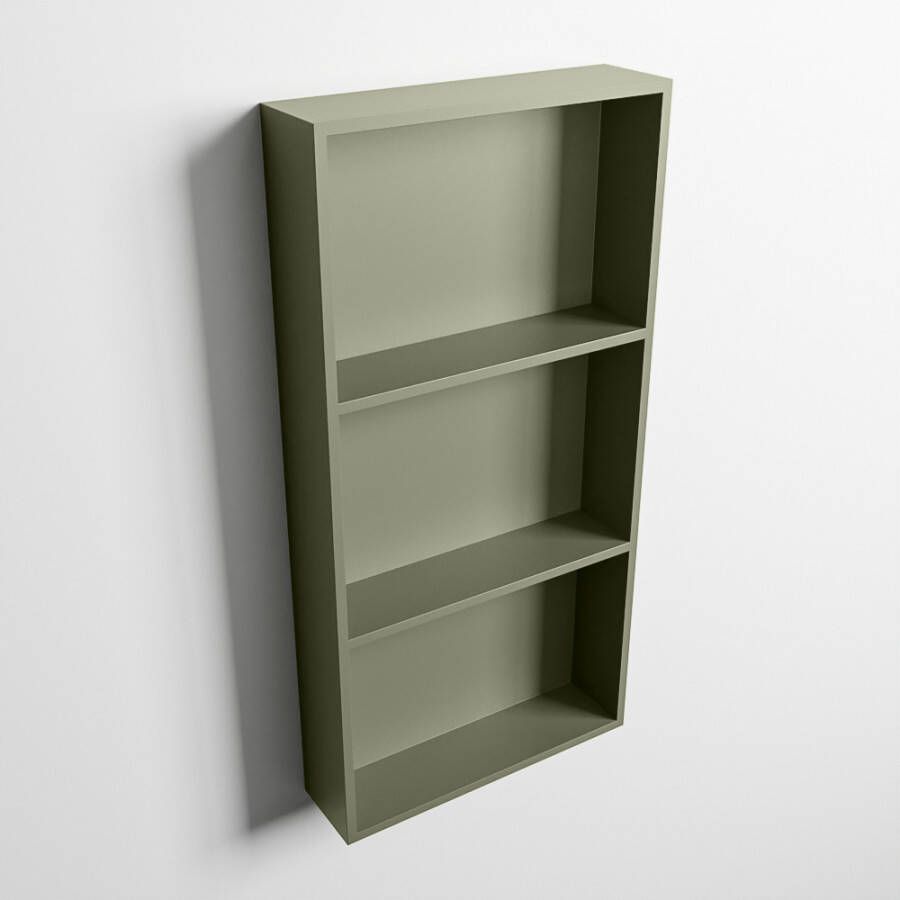 Mondiaz Easy nis 29.5x59.5x8cm voor Inbouw opbouw 3 open vakken Solid surface Army Army M80035Army Army - Foto 2