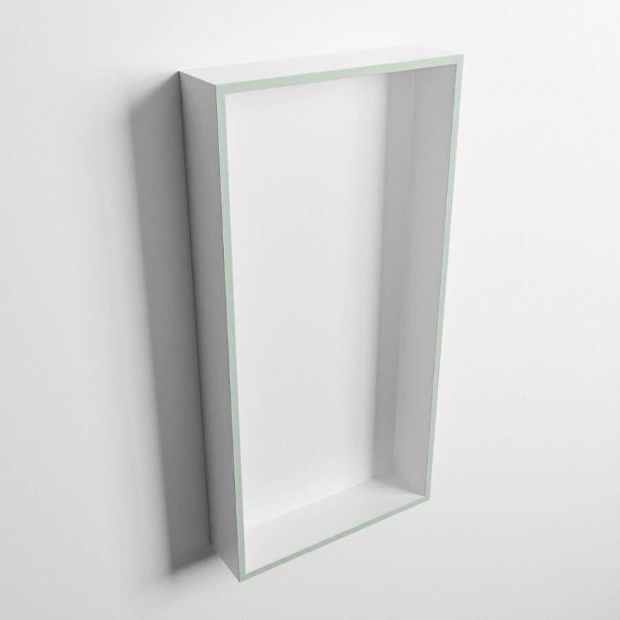 Mondiaz Easy nis 29.5x59.5x8cm voor Inbouw opbouw 1 open vak Solid surface Talc Greey M80019Greey Talc - Foto 2