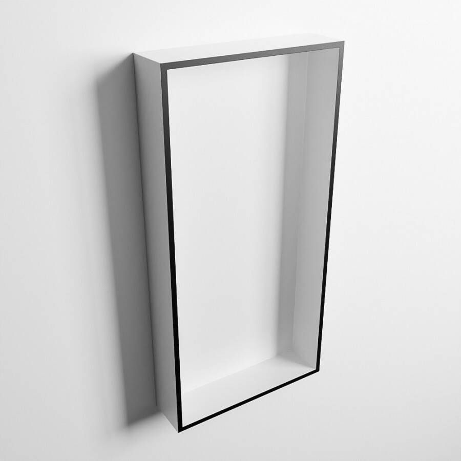 Mondiaz Easy nis 29.5x59.5x8cm voor Inbouw opbouw 1 open vak Solid surface Talc Urban M80018Urban Talc - Foto 2