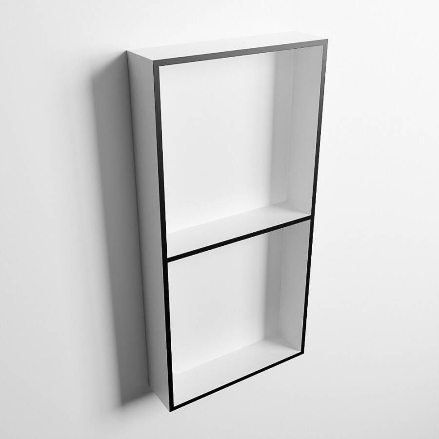 Mondiaz EASY Nis 59 5x29 5cm in solid surface kleur Urban | Talc. 2 vakken geschikt voor in- of opbouw - Foto 2