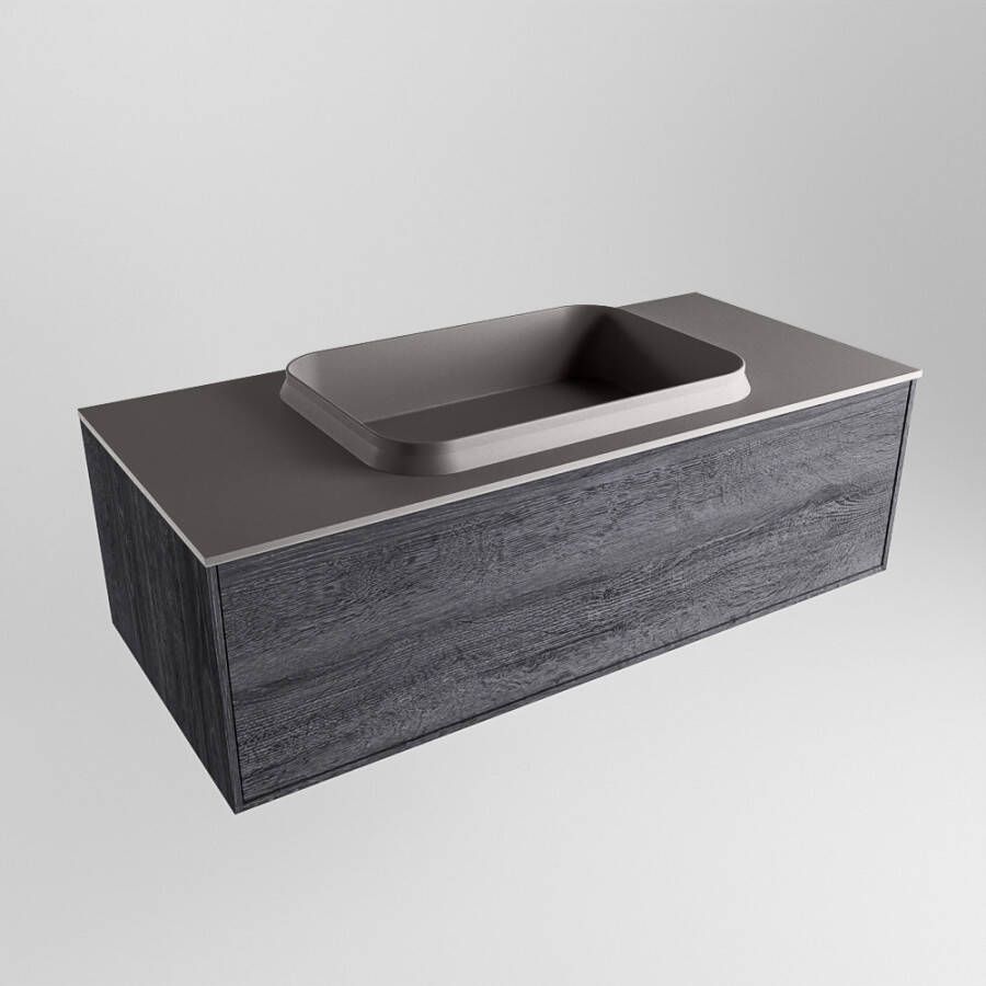 Mondiaz Erin badmeubel 100cm Antracite Ridge wastafel Dark Grey Midden zonder kraangat