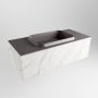Mondiaz ERIN 100cm badmeubelset onderkast kleur carrara met 1 lade Wastafel RIDGE midden zonder kraangaten kleur Dark grey ERIN12213 - Thumbnail 3