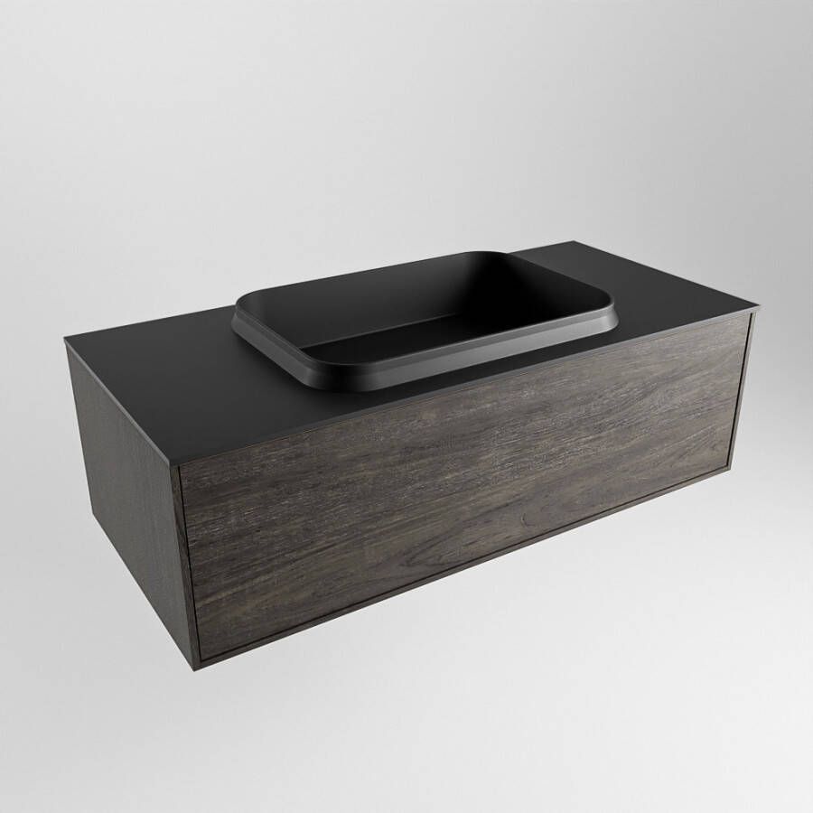 Mondiaz Erin badmeubel 100cm Dark Brown Ridge wastafel Urban Midden met 1 kraangat