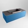 Mondiaz ERIN 100cm badmeubelset onderkast kleur Jeans met 1 lade Wastafel RIDGE midden zonder kraangaten kleur Dark grey ERIN11873 - Thumbnail 3