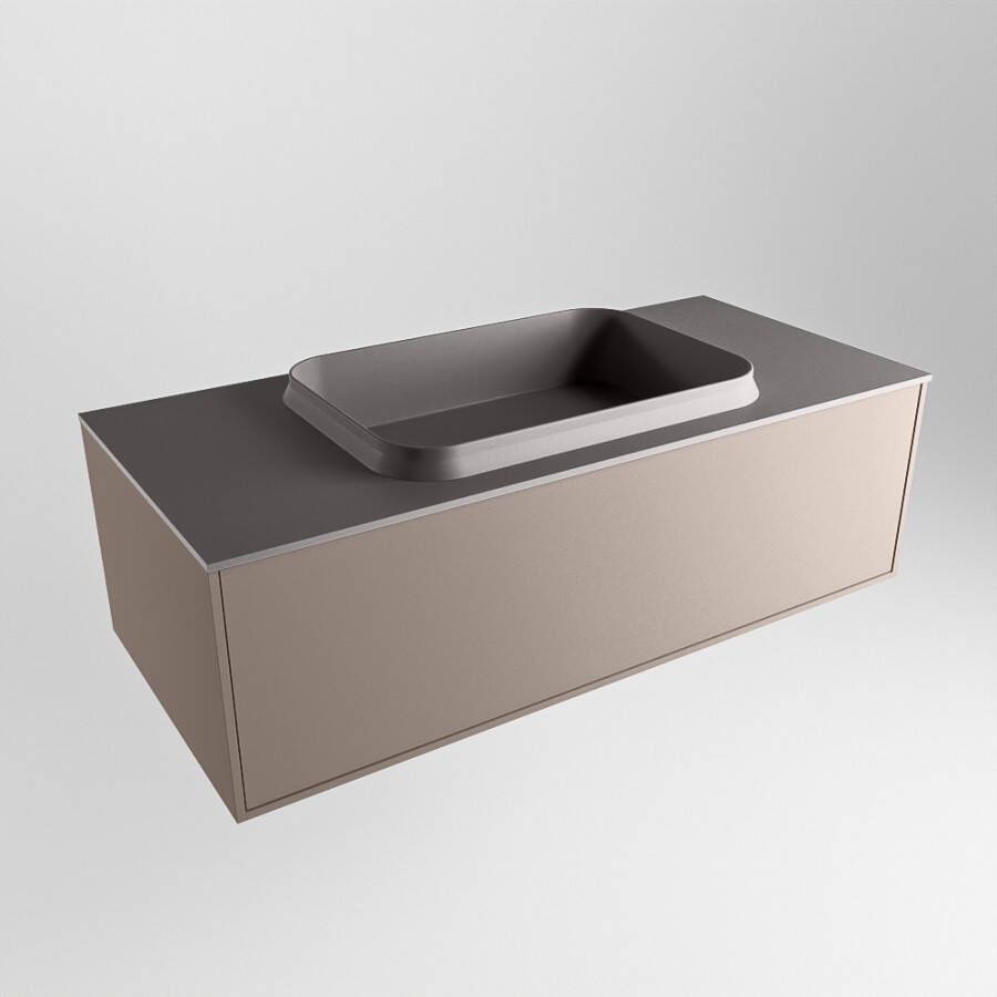 Mondiaz Erin badmeubel 100cm Smoke Ridge wastafel Dark Grey Midden met 1 kraangat