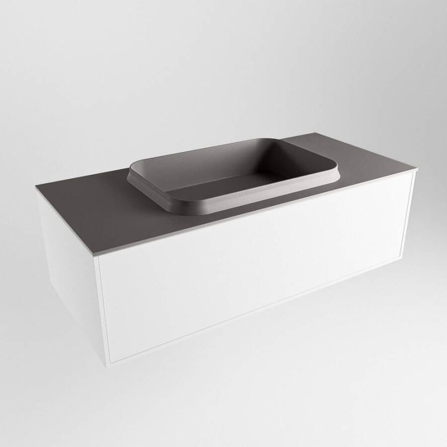 Mondiaz Erin badmeubel 100cm Talc Ridge wastafel Dark Grey Midden zonder kraangat