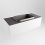 Mondiaz ERIN 100cm badmeubelset onderkast kleur Talc met 1 lade Wastafel RIDGE midden zonder kraangaten kleur Dark grey ERIN11499 - Thumbnail 3