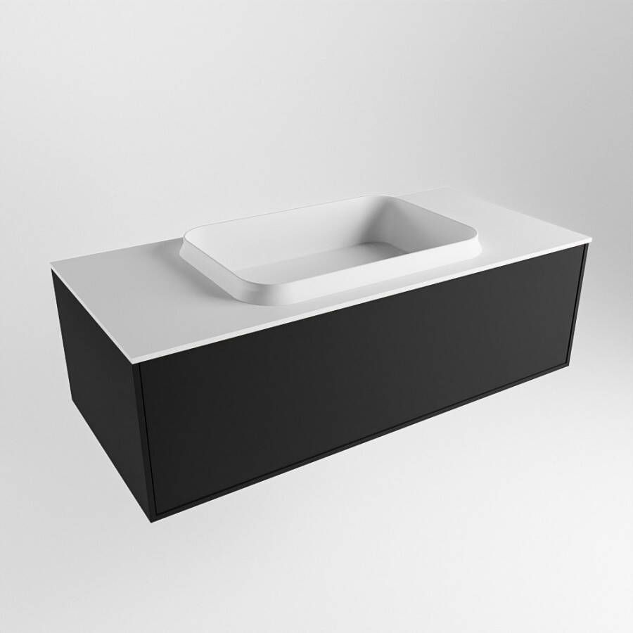 Mondiaz Erin badmeubel 100cm Urban Ridge wastafel Talc Midden met 1 kraangat
