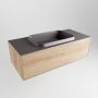 Mondiaz ERIN 100cm badmeubelset onderkast kleur Washed oak met 1 lade Wastafel RIDGE midden zonder kraangaten kleur Dark grey ERIN12179 - Thumbnail 3