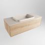Mondiaz ERIN 100cm badmeubelset onderkast kleur Washed oak met 1 lade Wastafel RIDGE midden 1 kraangat kleur Linen ERIN12928 - Thumbnail 3