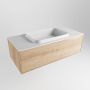 Mondiaz ERIN 100cm badmeubelset onderkast kleur Washed oak met 1 lade Wastafel RIDGE midden 1 kraangat kleur Talc ERIN10684 - Thumbnail 3
