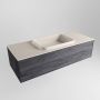 Mondiaz ERIN 120cm badmeubelset onderkast kleur Antracite met 1 lade Wastafel RIDGE midden zonder kraangaten kleur Linen ERIN12759 - Thumbnail 3