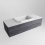 Mondiaz ERIN 120cm badmeubelset onderkast kleur Antracite met 1 lade Wastafel RIDGE midden zonder kraangaten kleur Talc ERIN10515 - Thumbnail 3