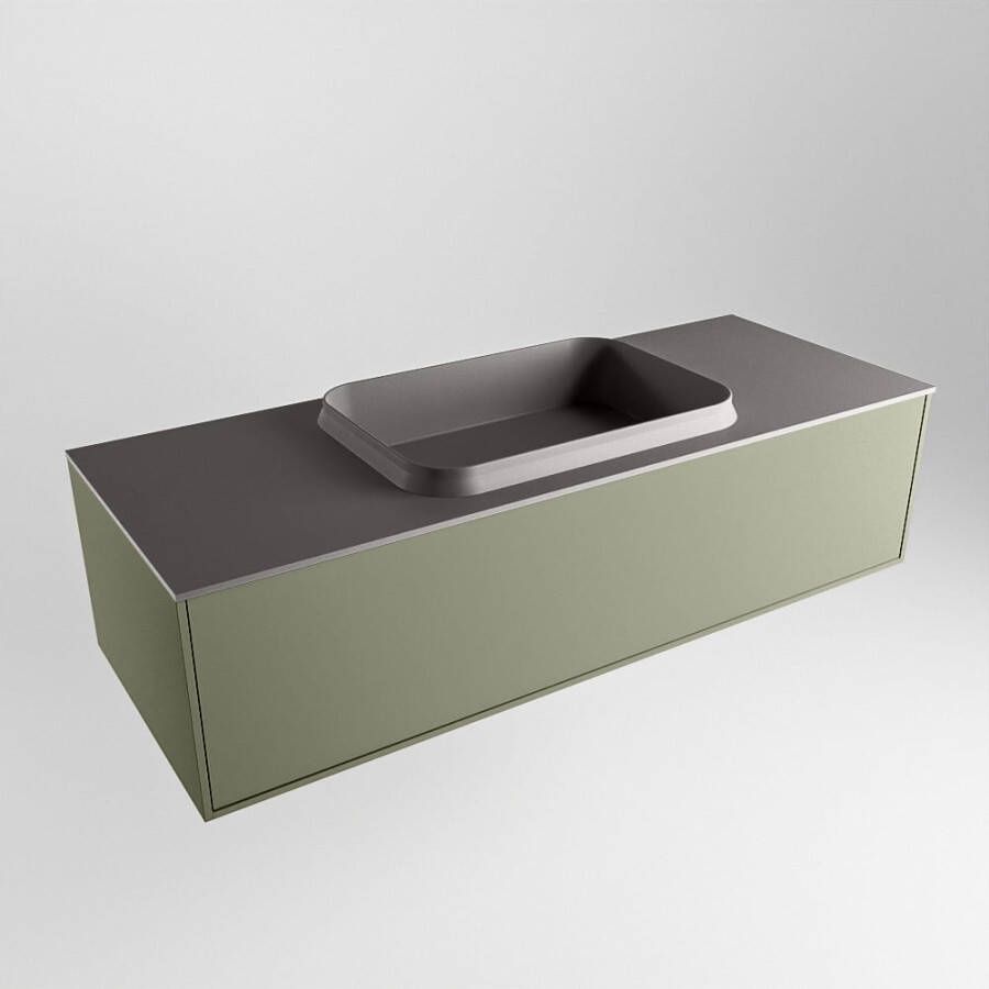Mondiaz Erin badmeubel 120cm Army Ridge wastafel Dark Grey Midden met 1 kraangat