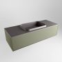 Mondiaz Badkamermeubelset Erin 120 cm met 1 Lade met RIDGE Wastafel Midden Dark grey met 1 kraangat Greeploos Mat Army - Thumbnail 3