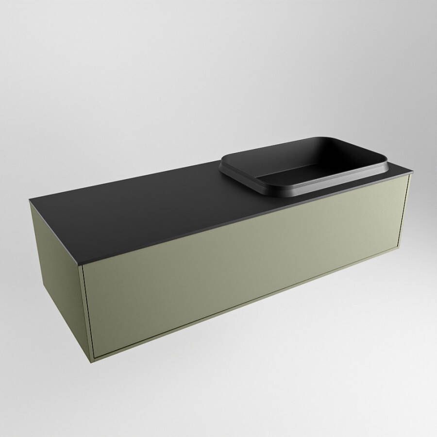 Mondiaz Erin badmeubel 120cm Army Ridge wastafel Urban Rechts met 1 kraangat