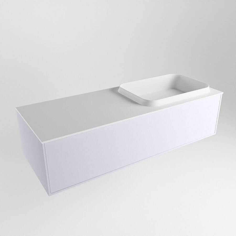 Mondiaz Erin badmeubel 120cm Cale Ridge wastafel Talc Rechts zonder kraangat