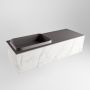 Mondiaz ERIN 120cm badmeubelset onderkast kleur carrara met 1 lade Wastafel RIDGE links 1 kraangat kleur Dark grey ERIN12219 - Thumbnail 3