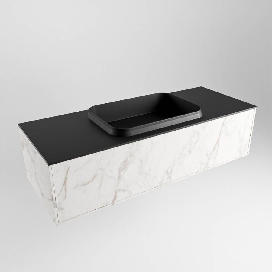 Mondiaz Erin badmeubel 120cm Cararra Ridge wastafel Urban Midden zonder kraangat